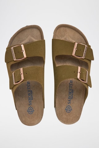 Mules en nubuck - Kaki