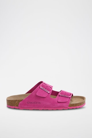 Mules en nubuck - Fuchsia