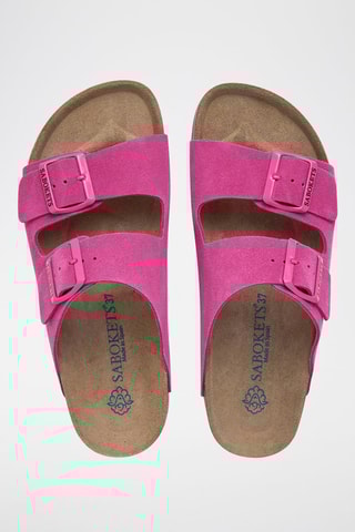 Mules en nubuck - Fuchsia