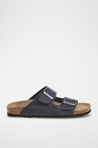 Mules en cuir - Bleu marine