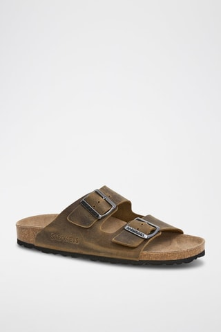 Mules en cuir - Kaki