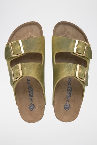 Mules en cuir - Vert