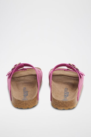 Mules en cuir - Fuchsia