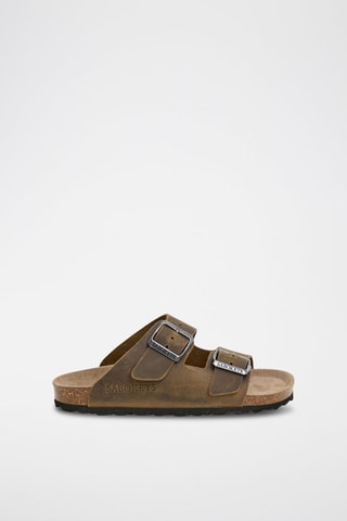 Mules en cuir - Kaki