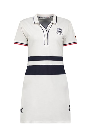 Robe polo Kylianeak - 
Blanc et bleu marine