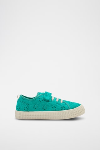 Tennis en broderie anglaise - Turquoise - Okaïdi
