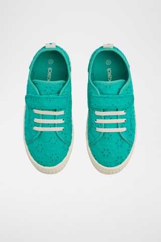 Tennis en broderie anglaise - Turquoise - Okaïdi