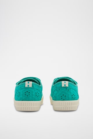 Tennis en broderie anglaise - Turquoise - Okaïdi