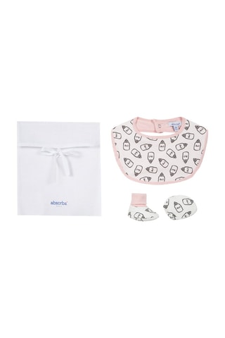 Bavoir et chaussons - Blanc et noir - Absorba
