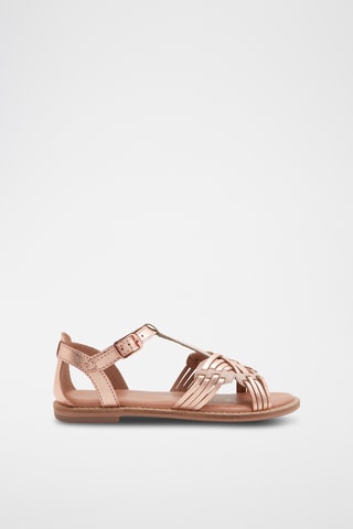 Sandales en cuir - Doré rose - Okaïdi