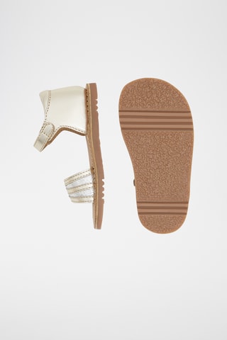Sandales en cuir - Doré et argenté - Obaïbi