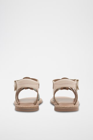 Sandales en cuir - Taupe et violet - Obaïbi