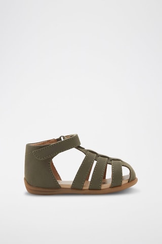 Sandales en cuir Kaki - Okaïdi
