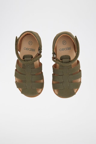 Sandales en cuir Kaki - Okaïdi