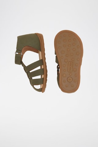 Sandales en cuir Kaki - Okaïdi