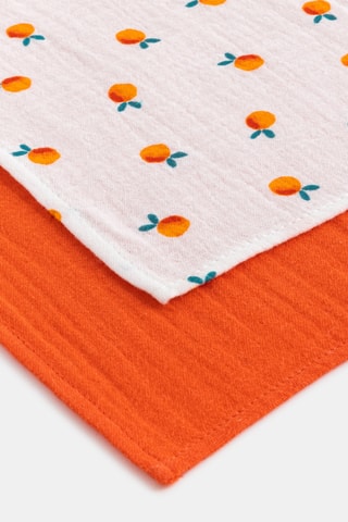 2 langes - Orange et blanc - Catimini