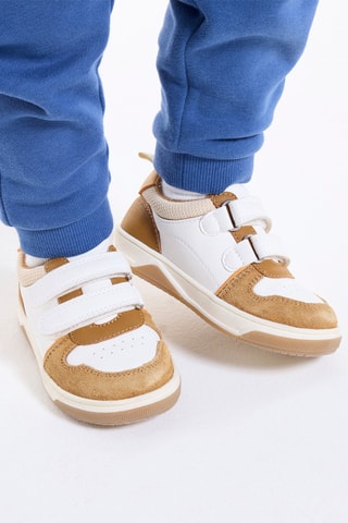 Baskets - Blanc et camel - Obaïbi