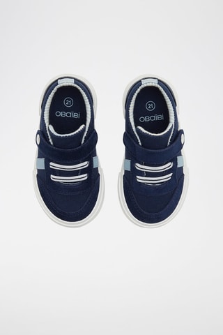 Baskets en croûte de cuir Bleu marine - Okaïdi