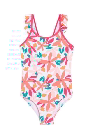 Maillot 1 pièce Rose et blanc - Okaïdi