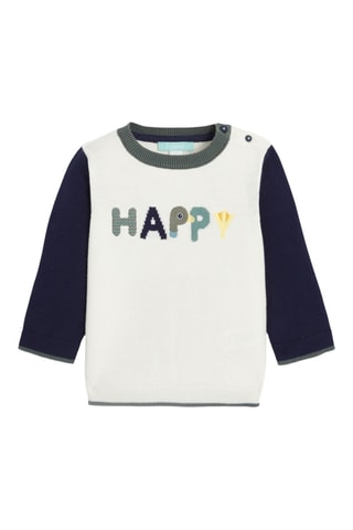 Pull - Blanc et bleu marine - Obaïbi