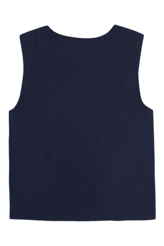 Gilet de costume en lin - Bleu marine - Okaïdi