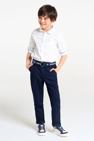 Pantalon en lin - Bleu marine - Okaïdi