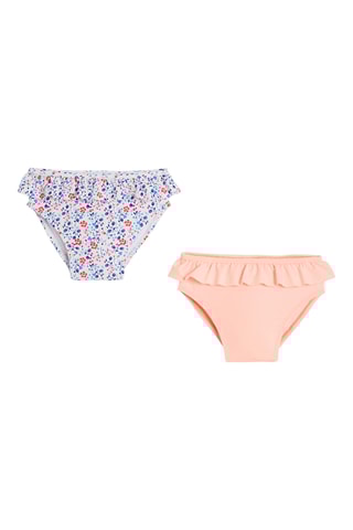 2 bas de maillot - Saumon et blanc - Obaïbi