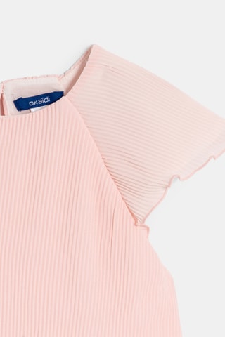 Robe plissée volantée - Rose - Okaïdi