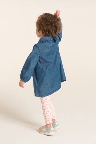 Robe chemise en jean et legging - Bleu et rose - Obaïbi