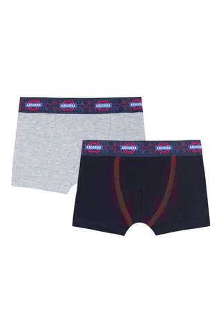2 boxers - Gris clair chiné et bleu nuit - Catimini