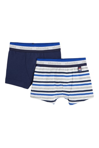 2 boxers - Bleu marine et écru - Absorba
