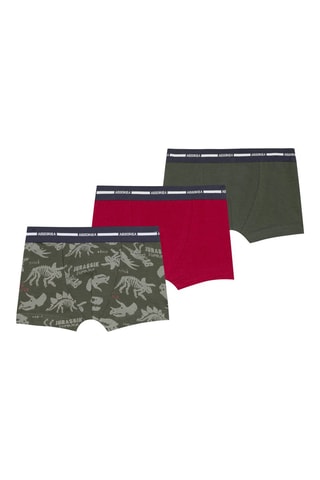 3 boxers - Rouge et kaki - Absorba