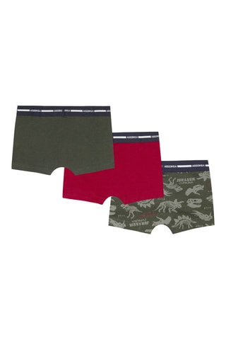 3 boxers - Rouge et kaki - Absorba