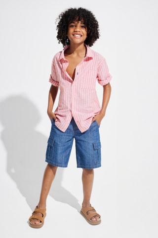 Chemise en lin - Corail chiné - Okaïdi