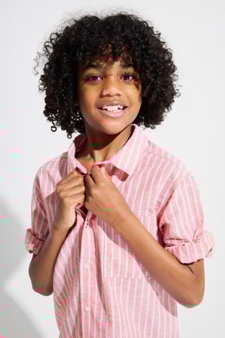 Chemise en lin - Corail chiné - Okaïdi