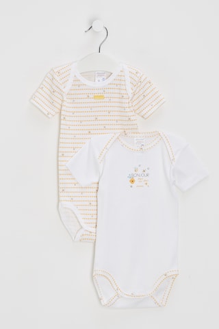 2 bodys - Jaune et blanc