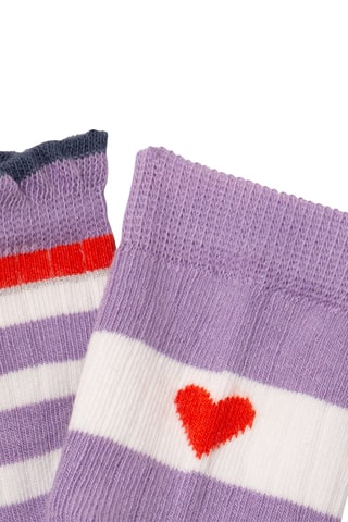 2 paires de chaussettes - Mauve et blanc - Catimini