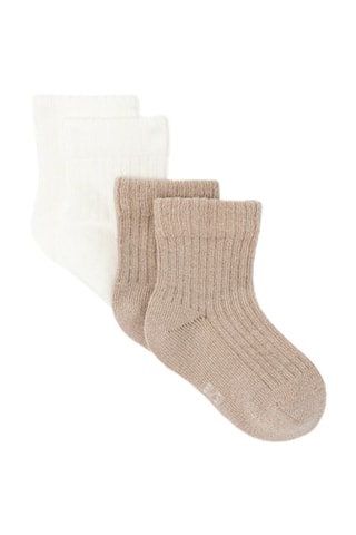 2 paires de chaussettes - Marron clair et blanc - Catimini