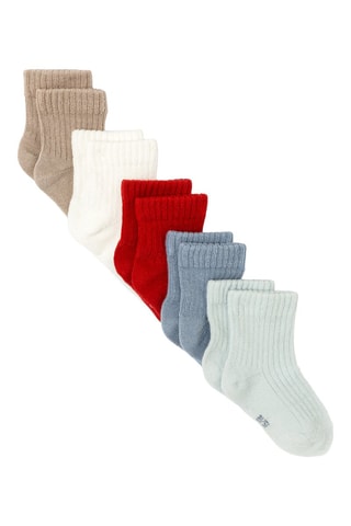 5 paires de chaussettes - Taupe, blanc et rouge - Absorba