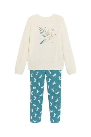 Pyjama - Ecru et bleu canard - Okaïdi