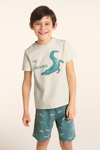 Pyjama - Beige chiné et vert foncé - Okaïdi