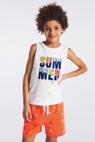 Enfant Garcon Pyjama Court Orange Nsummer Pyjama Court Deb Okg E23