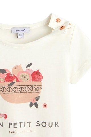 T-shirt - Ecru et rose - Absorba