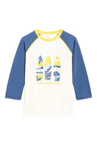 T-shirt Ecru et bleu cobalt - Okaïdi