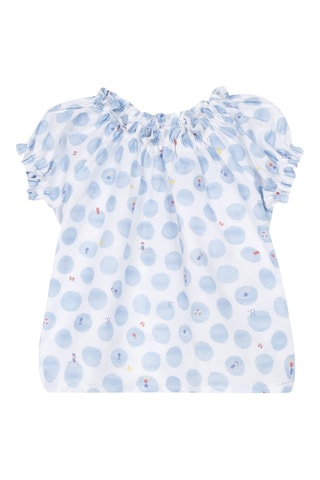 Blouse - Blanc et bleu clair - Absorba