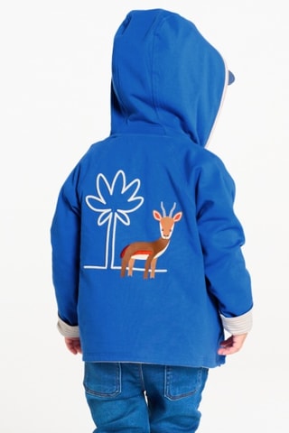 Sweat réversible à capuche - Bleu roi et beige - Obaïbi