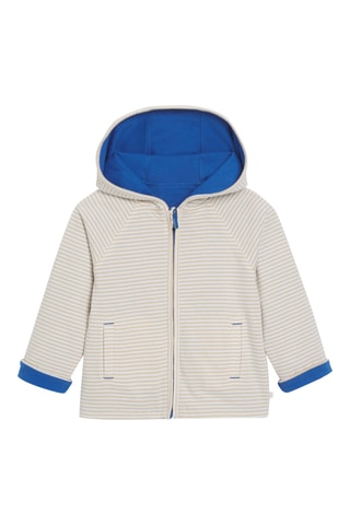 Sweat réversible à capuche - Bleu roi et beige - Obaïbi
