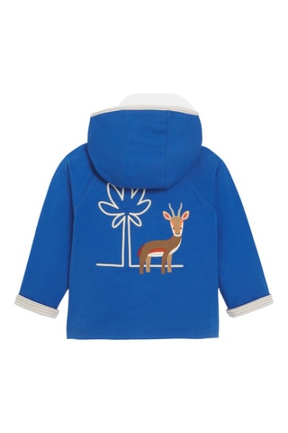 Sweat réversible à capuche - Bleu roi et beige - Obaïbi