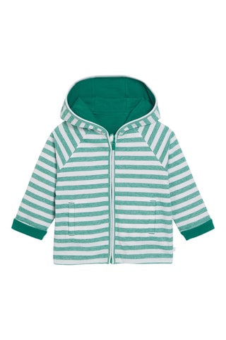 Sweat réversible à capuche - Vert et blanc - Obaïbi