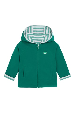 Sweat réversible à capuche - Vert et blanc - Obaïbi